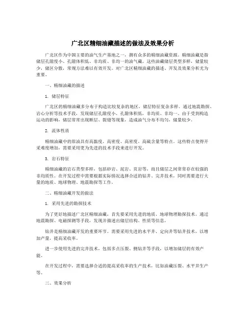 广北区精细油藏描述的做法及效果分析