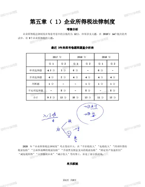 初级会计职称 初级经济法 经济法基础 分章节讲义及例题 第五章1 企业所得税法律制度
