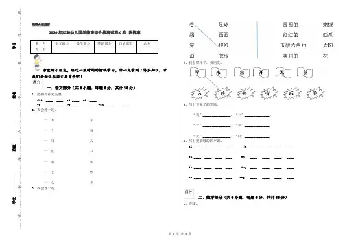 2020年实验幼儿园学前班综合检测试卷C卷 附答案
