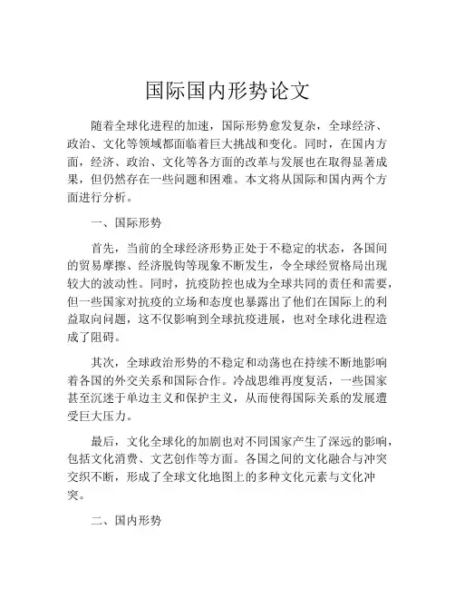 国际国内形势论文