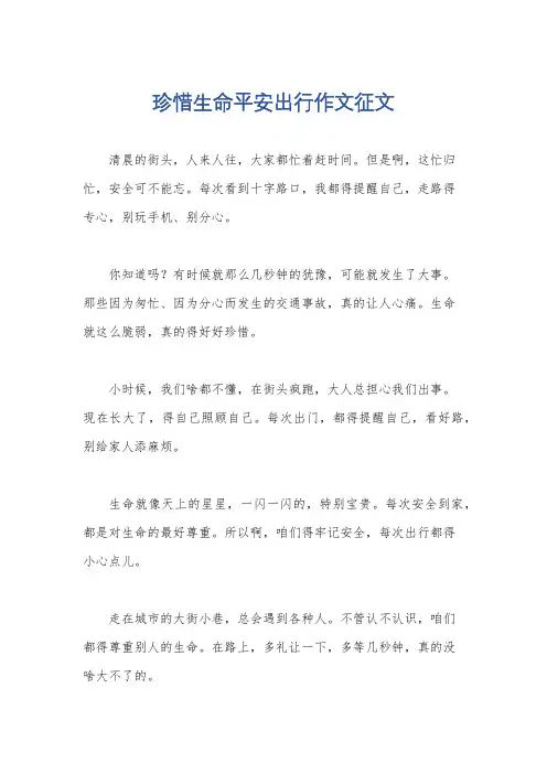 珍惜生命平安出行作文征文