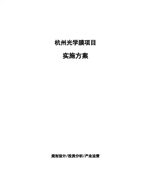 杭州光学膜项目实施方案