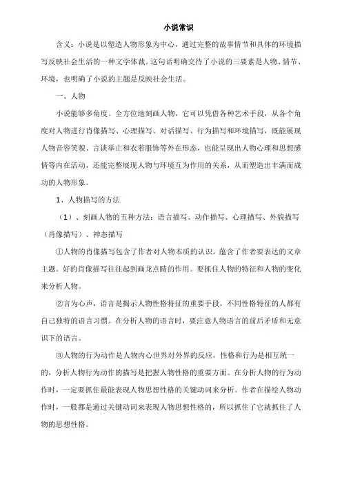 小说常识