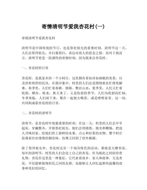 寄情清明节爱我杏花村(一)