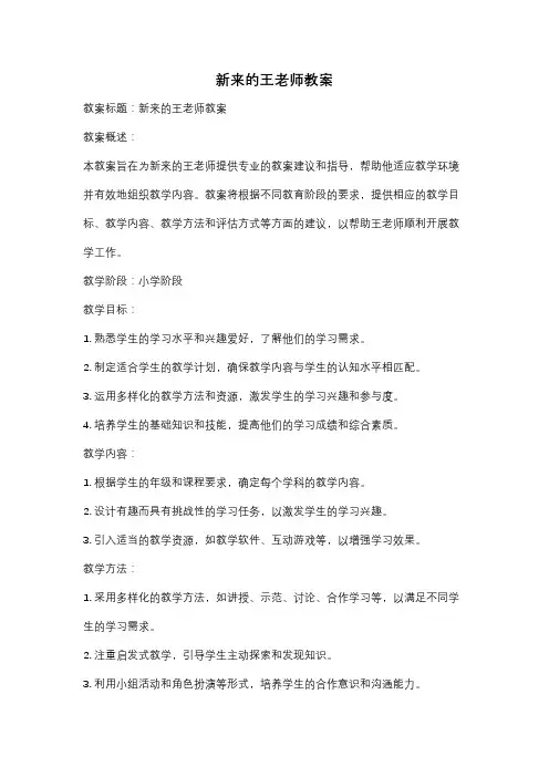 新来的王老师教案
