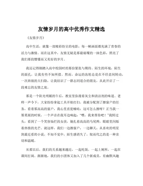 友情岁月的高中优秀作文精选