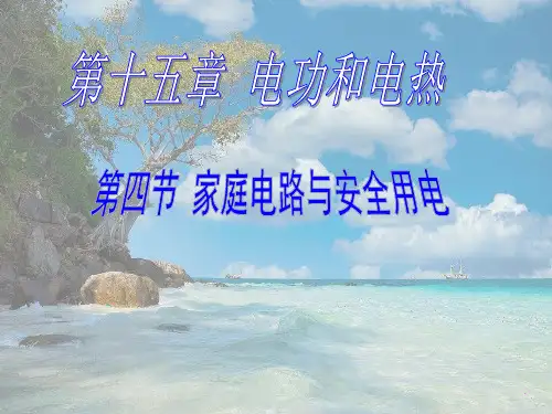 苏科初中物理九下《15.4家庭电路与安全用电》PPT课件