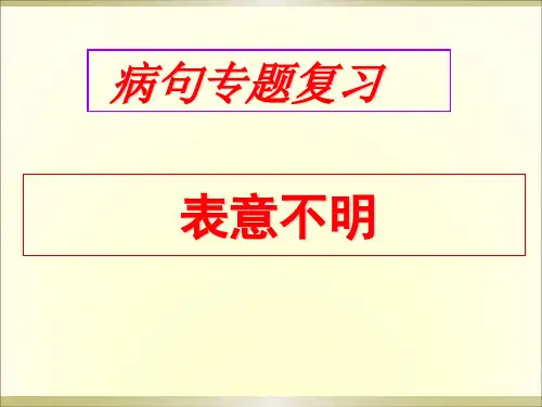 高考专题复习之病句—表意不明