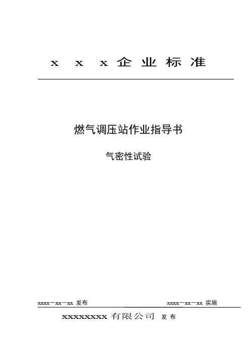 气密性试验作业指导书