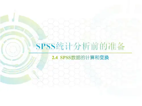 2.4  SPSS数据的计算和变换