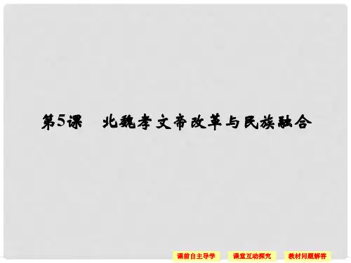 高中历史 第二单元 古代历史上的改革(下)5 北魏孝文帝