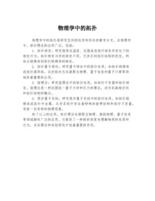 拓扑 物理学中的拓扑