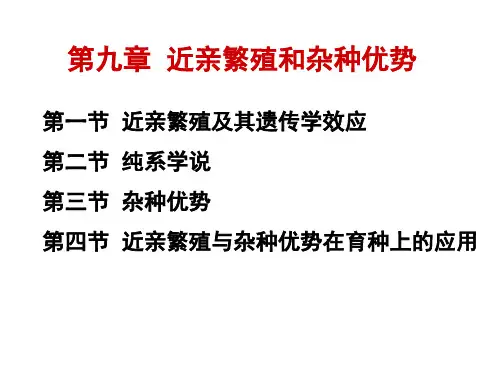 遗传学-第九章 近亲繁殖与杂种优势