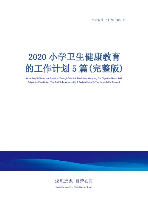 2020小学卫生健康教育的工作计划5篇(完整版)