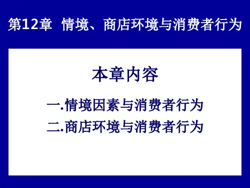 情境商店环境因素与消费者行为ppt课件
