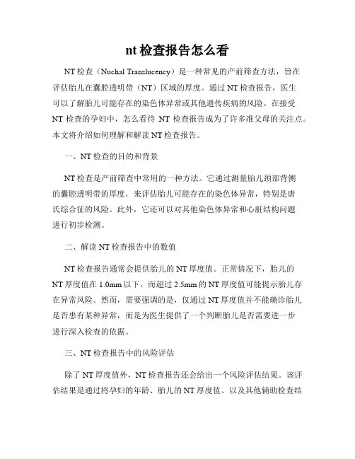 nt检查报告怎么看