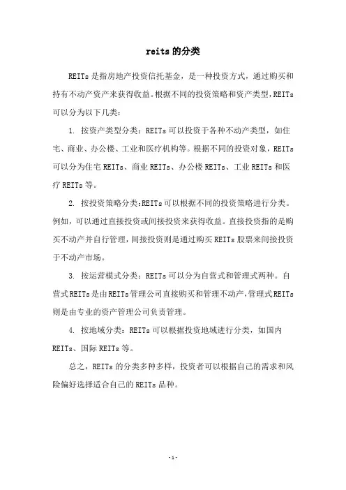 reits的分类