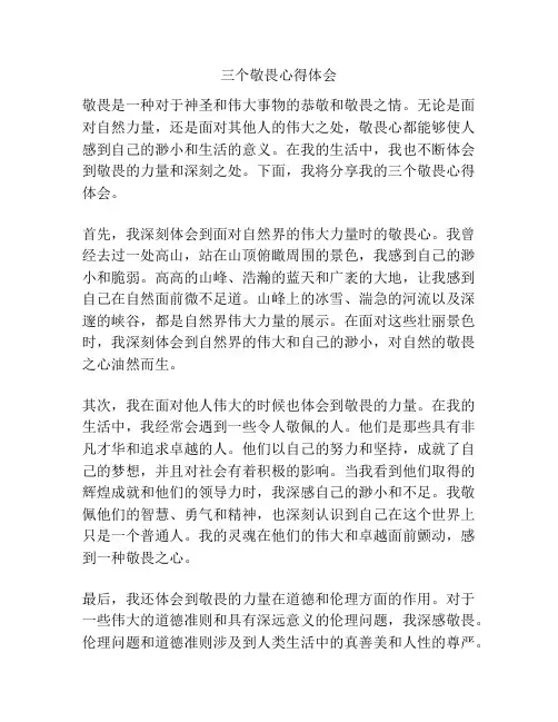 三个敬畏心得体会