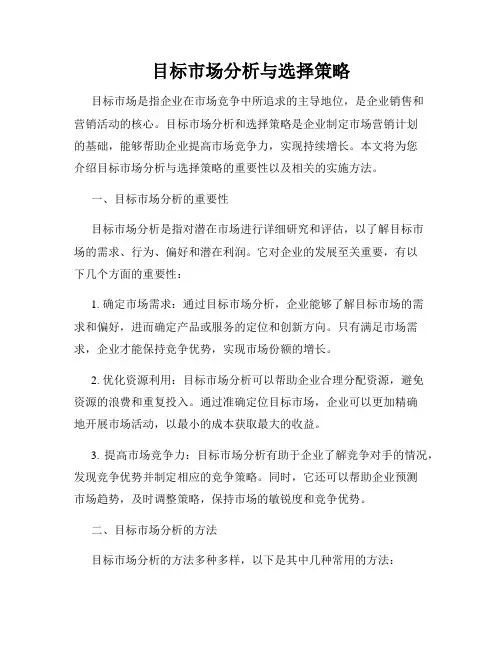 目标市场分析与选择策略