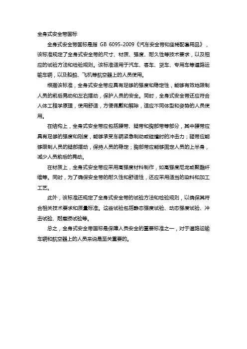 全身式安全带国标