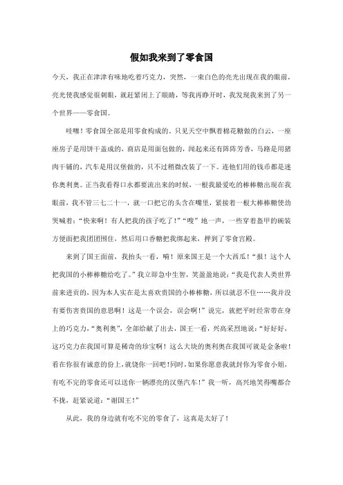 假如我来到了零食国_小学六年级作文600字
