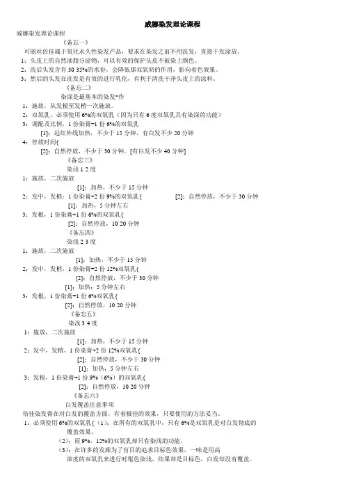威娜染发理论课程