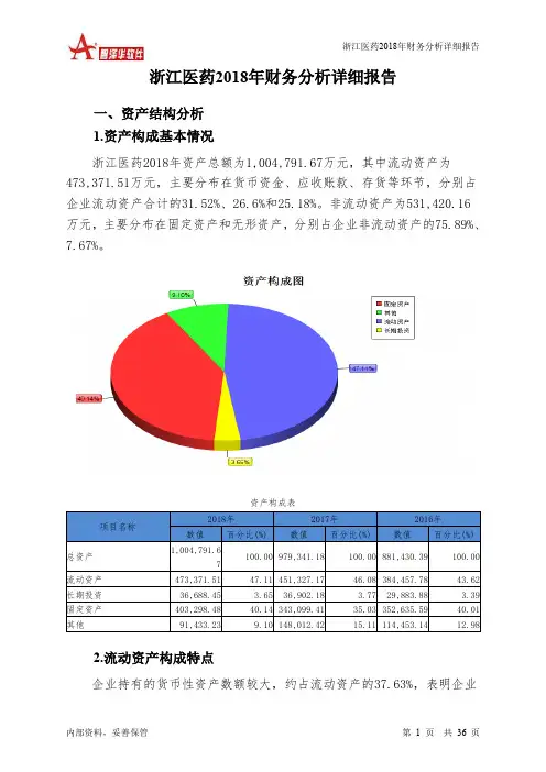 浙江医药2018年财务分析详细报告-智泽华