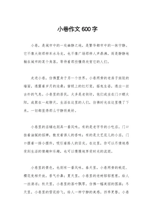 小巷作文600字