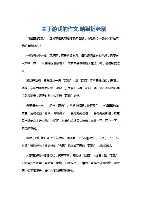 关于游戏的作文,瞎猫捉老鼠