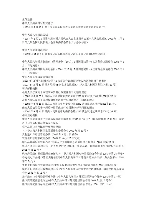 国际贸易法律法规