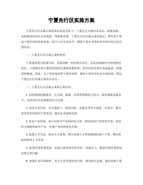 宁夏先行区实施方案