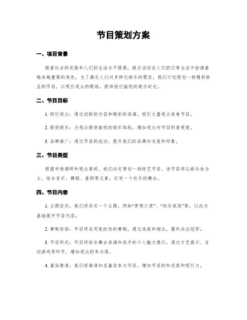 节目策划方案