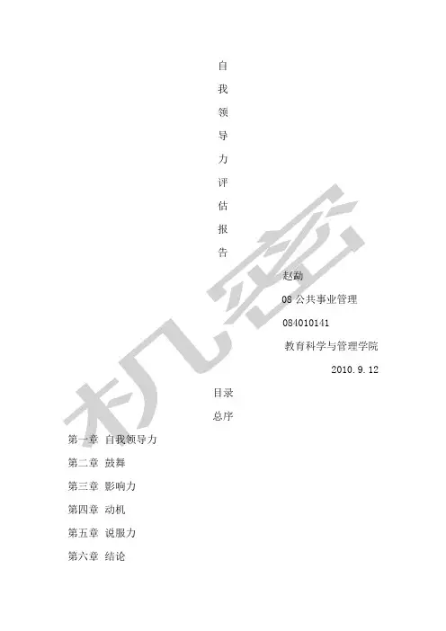 自我领导力评估报告