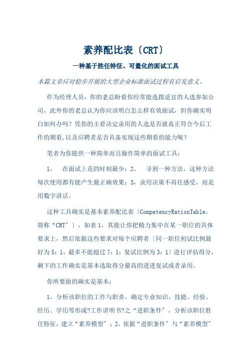 CRT面试工具(2021整理)