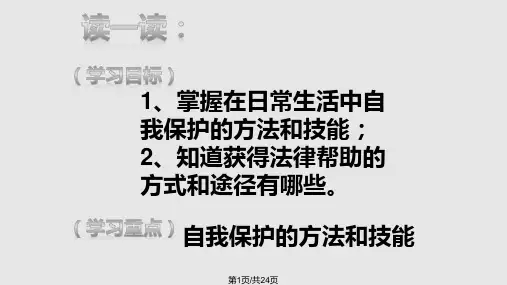 未成年人的自我保护概要PPT课件