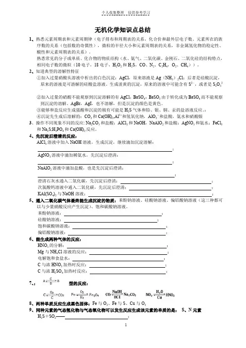 无机化学知识点总结