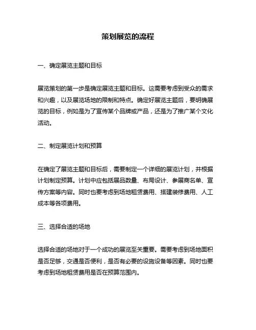 策划展览的流程