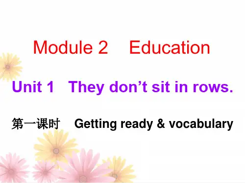 外研版九年级下册英语课件：Module2-Unit1