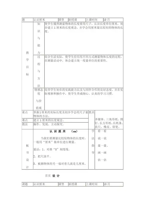 认识厘米