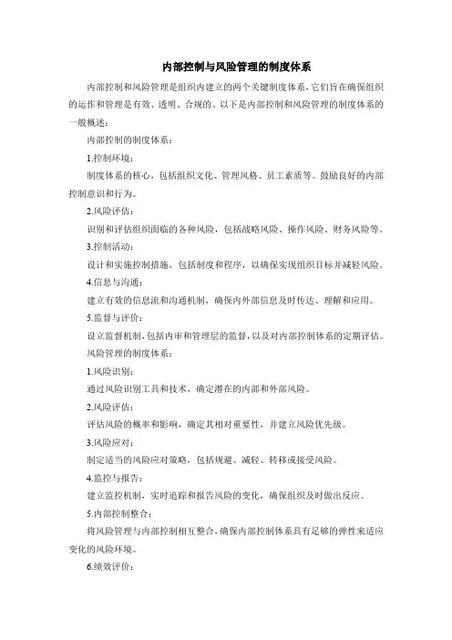 内部控制与风险管理的制度体系