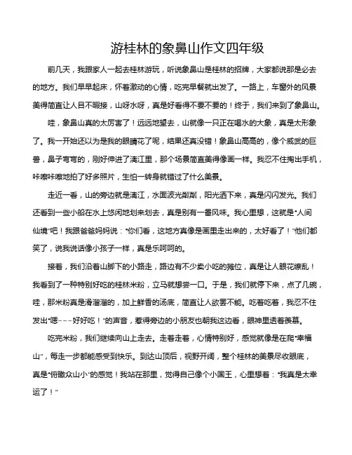 游桂林的象鼻山作文四年级