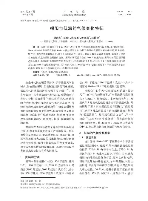 揭阳市低温的气候变化特征