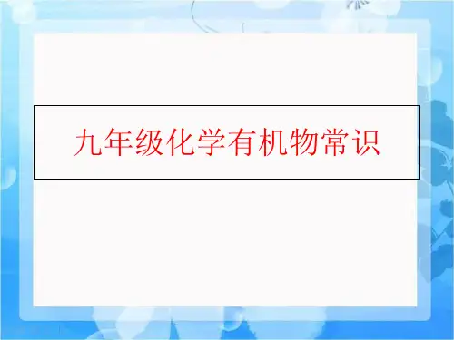 【精品】九年级化学有机物常识PPT课件