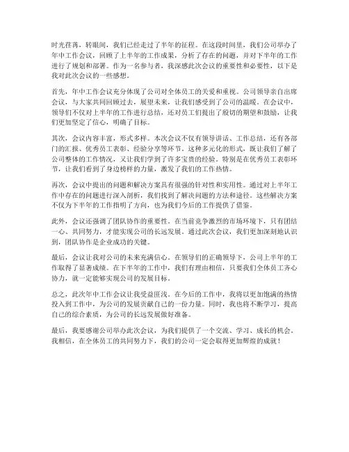年中会议工作感想