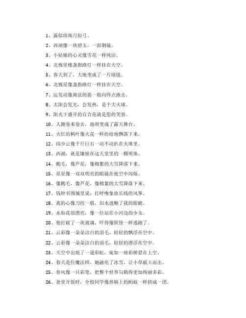最优美的高中生比喻句
