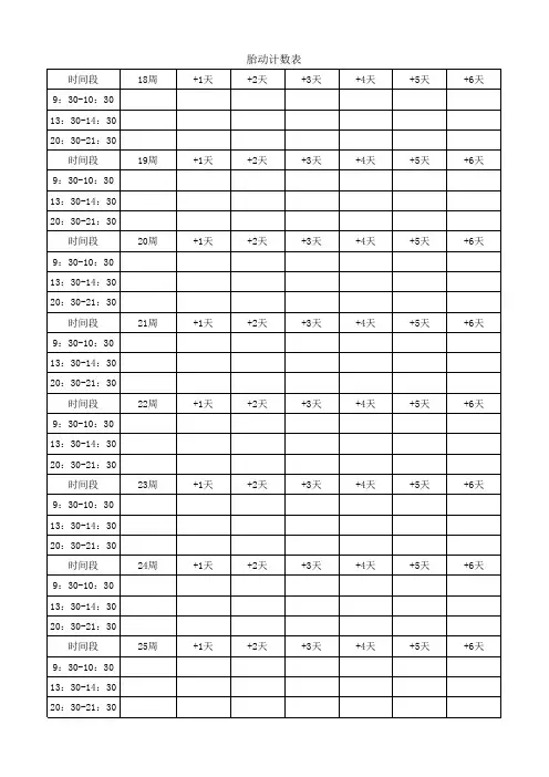 胎动计数表