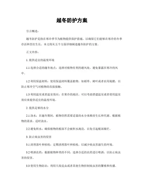 越冬防护方案