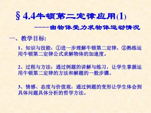 精选牛顿第二定律的应用资料