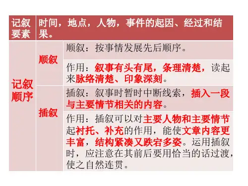 人教版语文中考复习——记叙文阅读知识及答题技巧