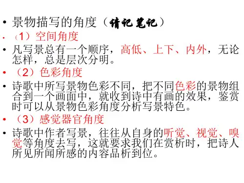 诗歌鉴赏景物描写的角度
